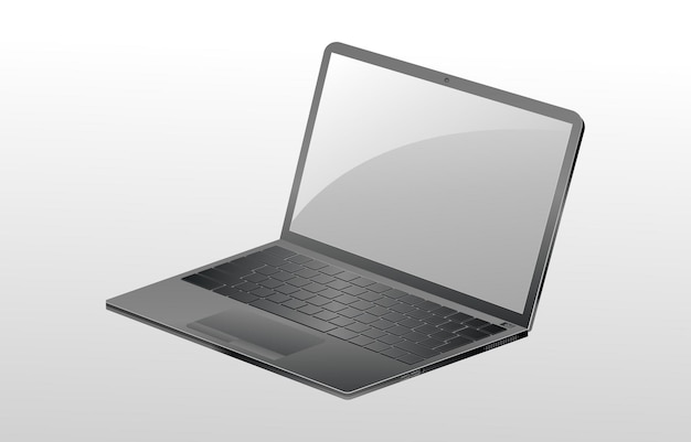 Vettore modello di mockup 3d per laptop