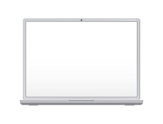 Vector laptop blank screen mockup or prototype