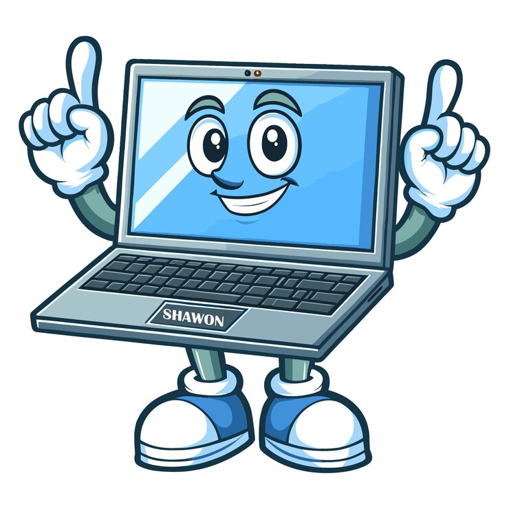 Vector 노트북 만화 캐릭터 터