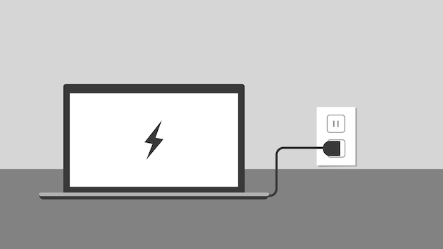 ラップトップコンピューターの充電の概念図