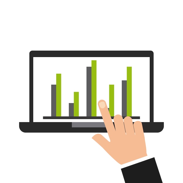 Laptop computer growth icon