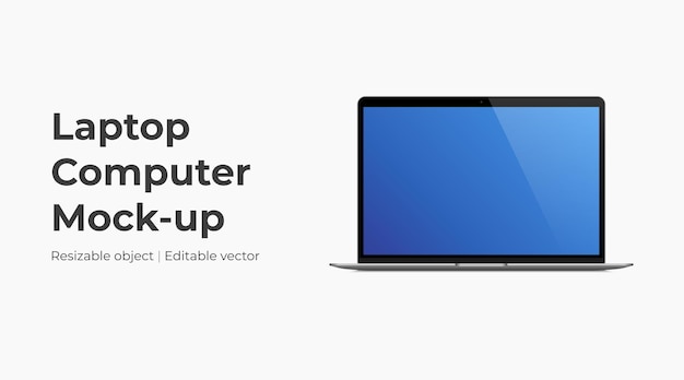 現実的なベクトルイラストでラップトップコンピュータのモックアップ