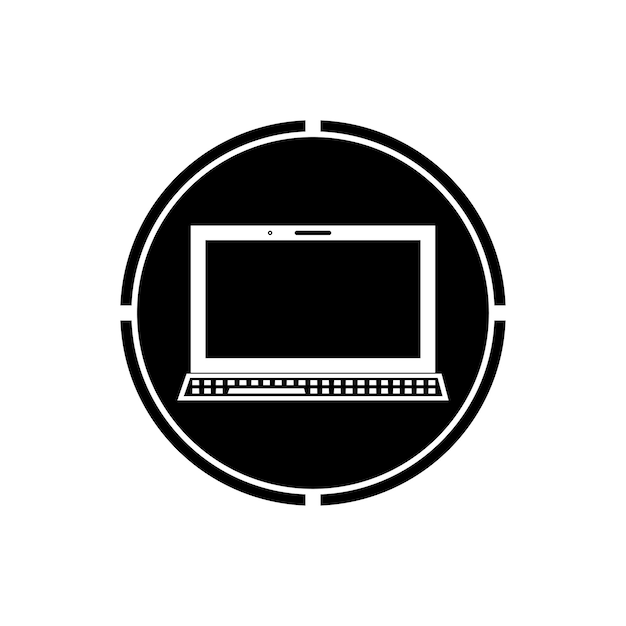 Laptop computer pictogram sjabloon