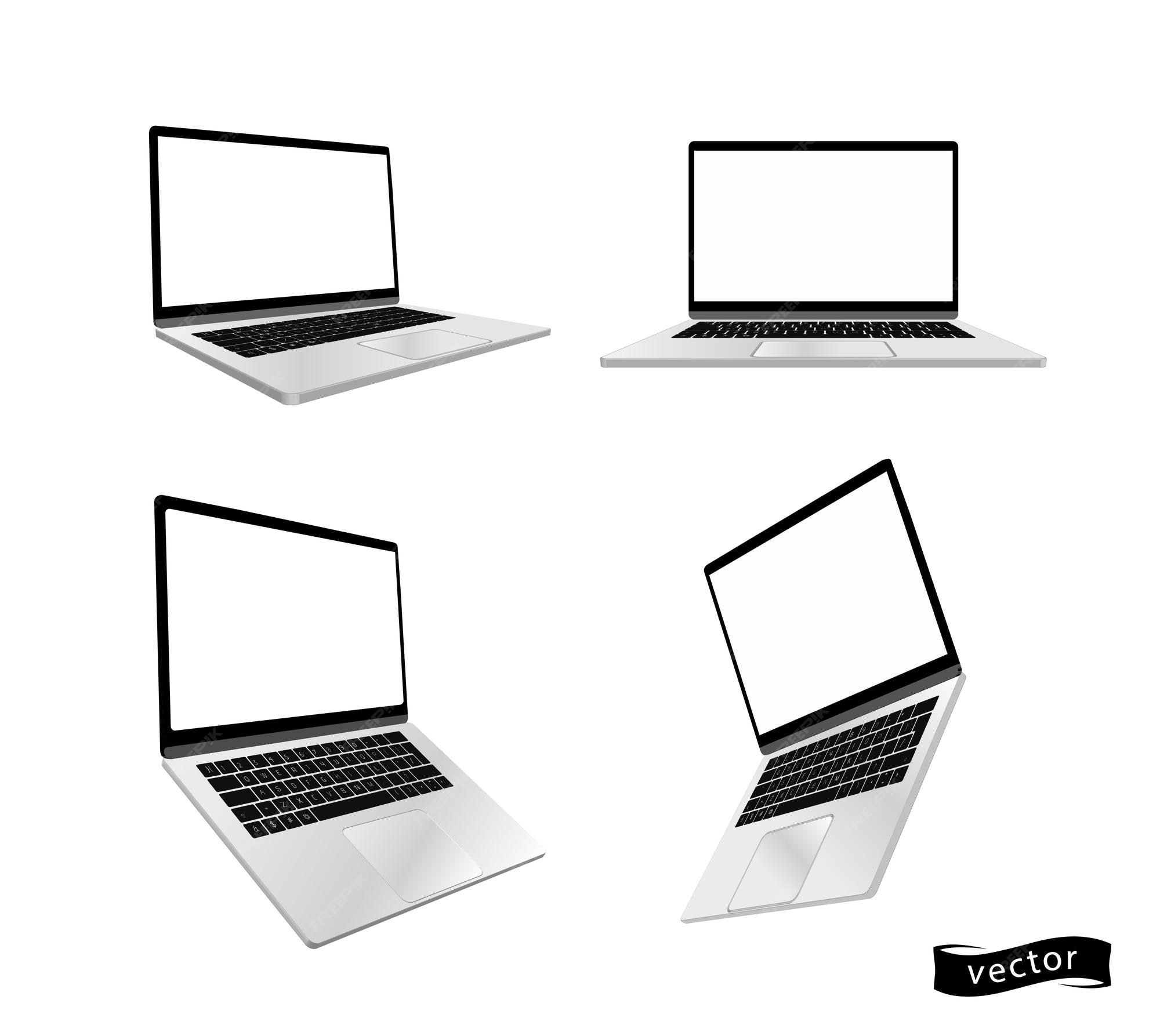 Premium Vector Laptop computer template with white screen and Premium Vector Laptop computer template with white screen and