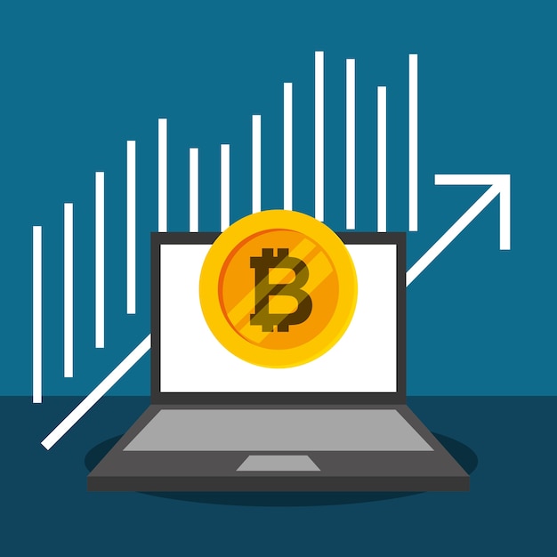 Laptop digital cryptocurrency bitcoin