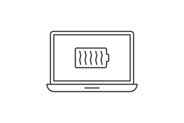 Laptop en batterij melding pictogram vector ontwerp