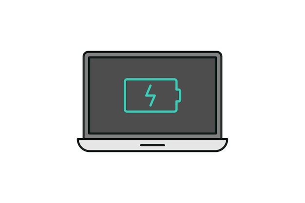 Laptop en batterij melding pictogram vector ontwerp