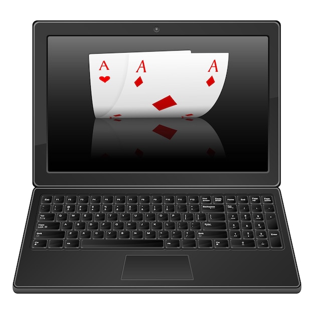 Laptop en poker azen
