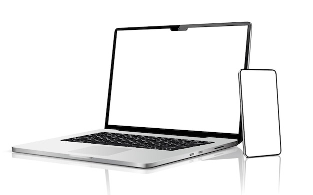 Laptop en smartphone met reflectie