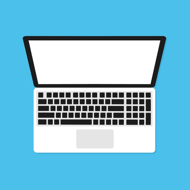 Vector laptop flat vector icon illustration