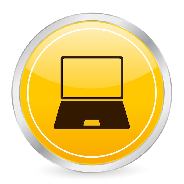Laptop gele cirkel icoon