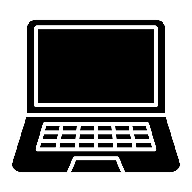 Laptop Glyph effen zwarte afbeelding