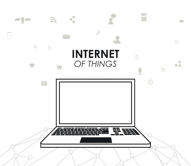 Laptop icon. Internet of things design