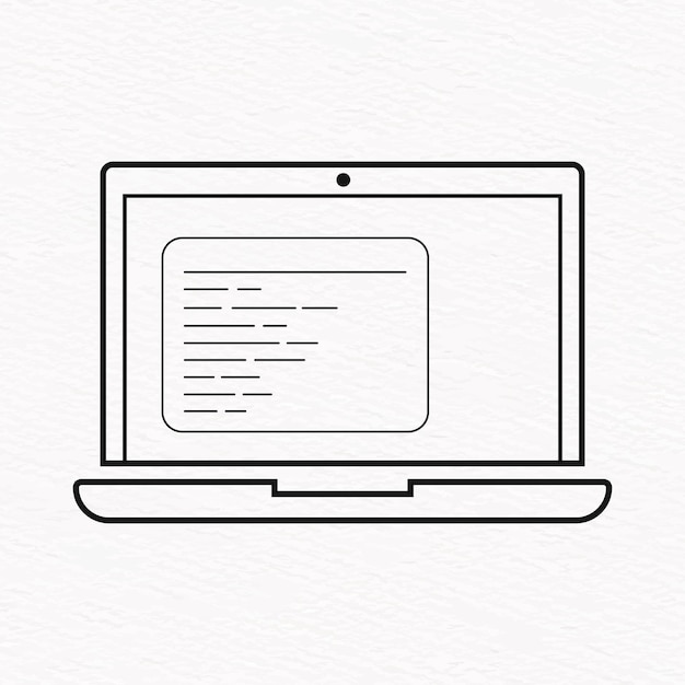 Vettore illustrazione vettoriale dell'icona del computer portatile