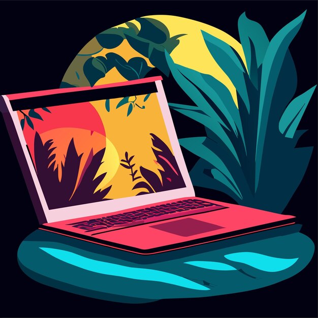 Vector laptop illustration or laptop mockup