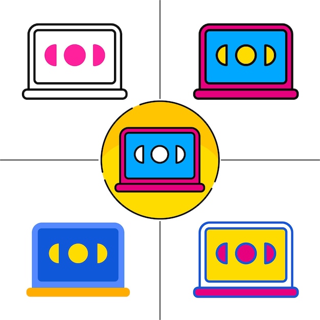 평면 디자인 스타일의 노트북