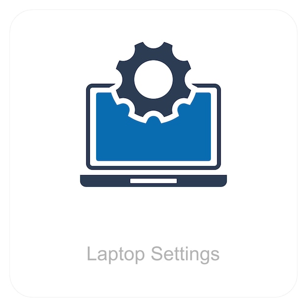 Laptop-instellingen en icoonconcept