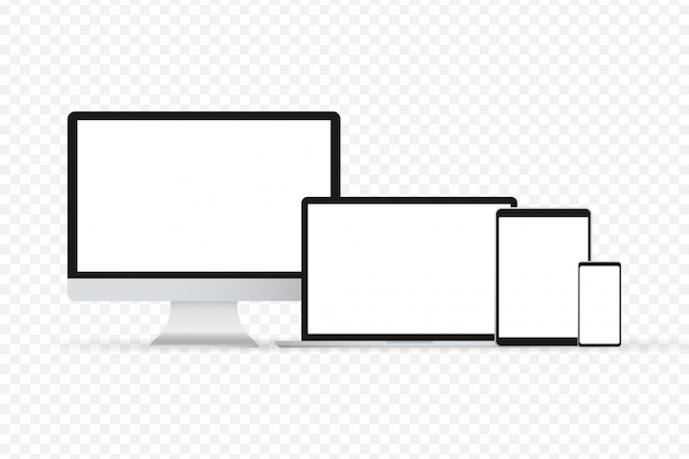 Illustrazione di gadget isolato portatile smartphone moderno del computer portatile del computer su un fondo bianco