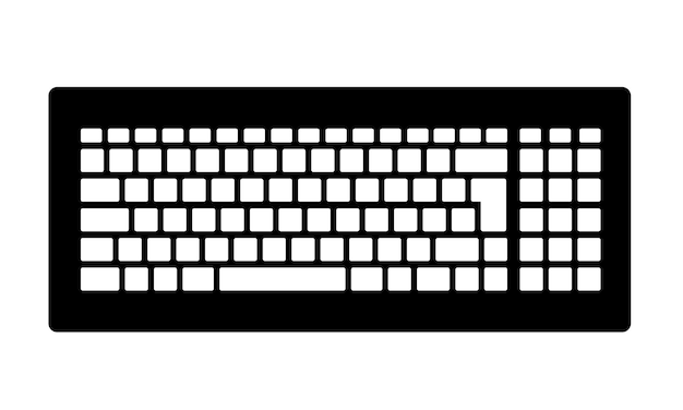 ノートパソコンのキーボード 白い背景に隔離されたベクトルフラットアイコン