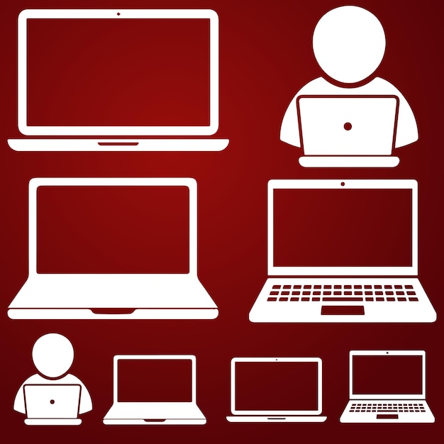 Laptop logo or icon set vector