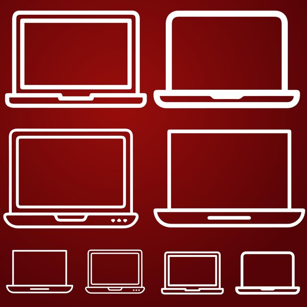 Laptop logo or icon set vector