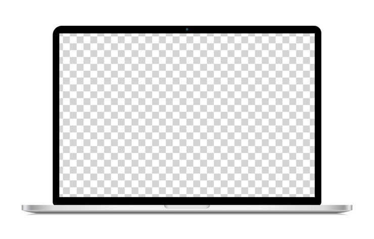 Vector laptop macbook mockup with blank screen