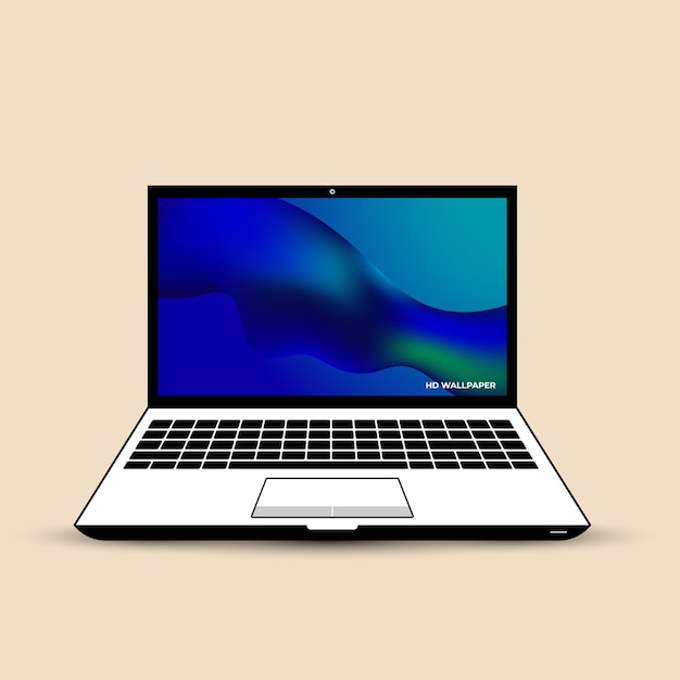 laptop met hd wallpaper-ontwerp