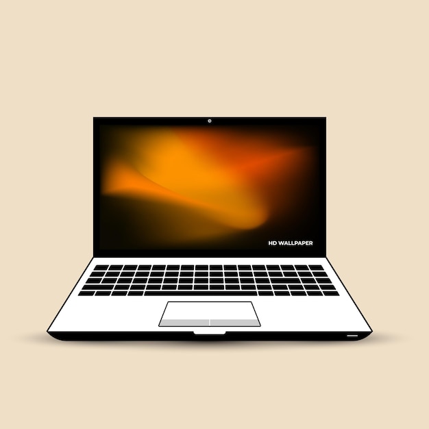 laptop met hd wallpaper-ontwerp