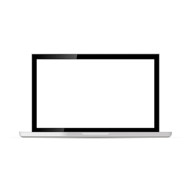 Vector laptop met leeg scherm geïsoleerd op een witte achtergrond vectorillustratie