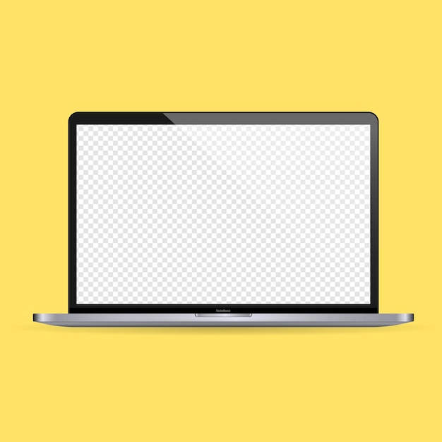 Laptop mock-up banner. Notitieboekjepictogram. Vector op geïsoleerde achtergrond. EPS-10.