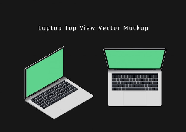 Laptop mockup bovenaanzicht