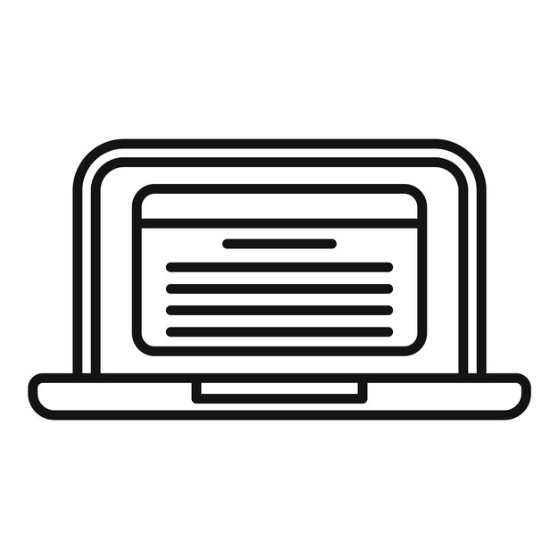 Laptop online course icon outline vector Web people Video distance
