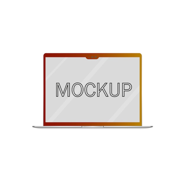 Laptop pc with white lcd screen isolated on background. portable notebook computer realistic vector