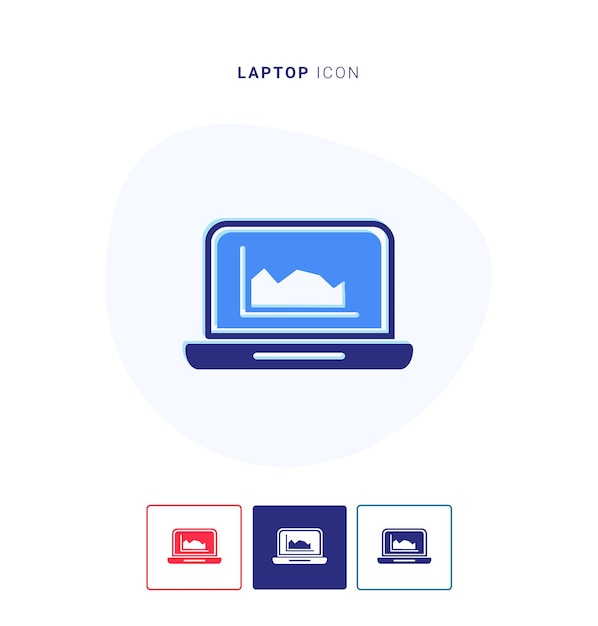 Vector laptop pictogram logo en vector sjabloon