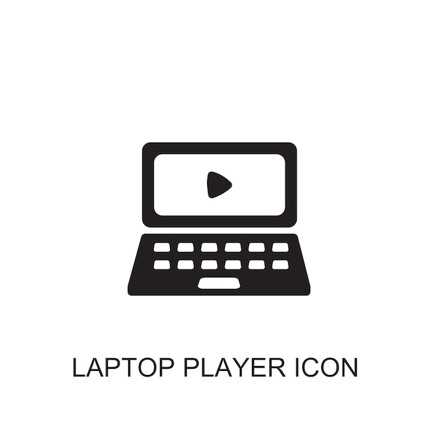 Laptop player vector icon icon