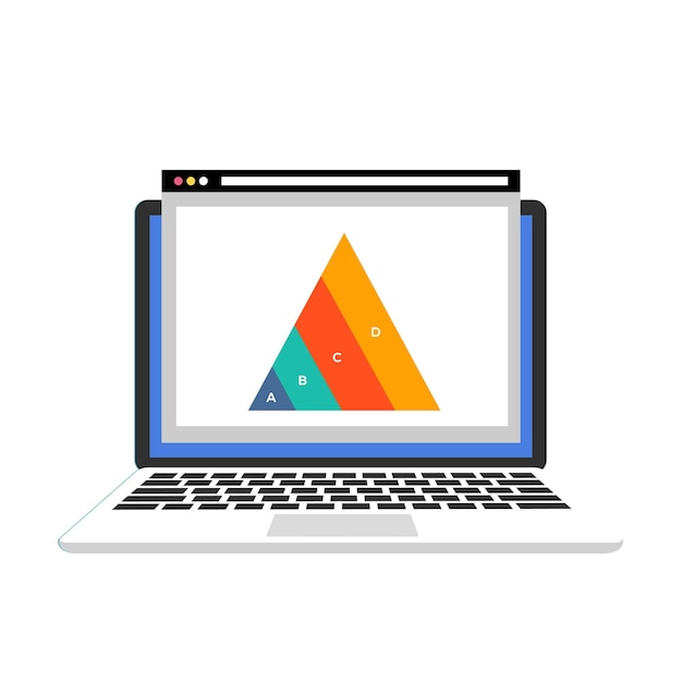 Grafico a comparsa per laptop e design infografico