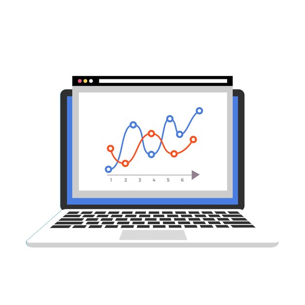 Grafico a comparsa per laptop e design infografico