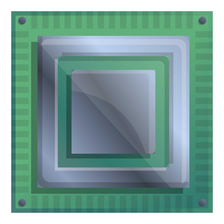 Vector laptop processor pictogram cartoon van laptop processor vector pictogram voor webdesign geïsoleerd op een witte achtergrond