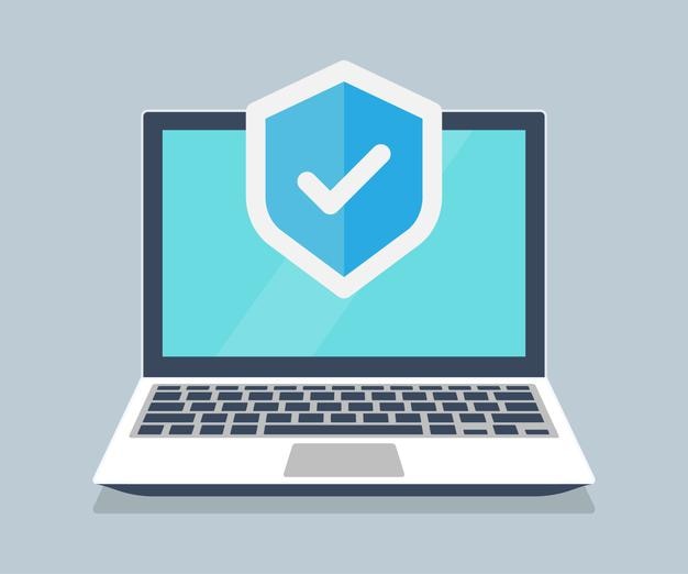 Laptop protection flat icon design vector illustration