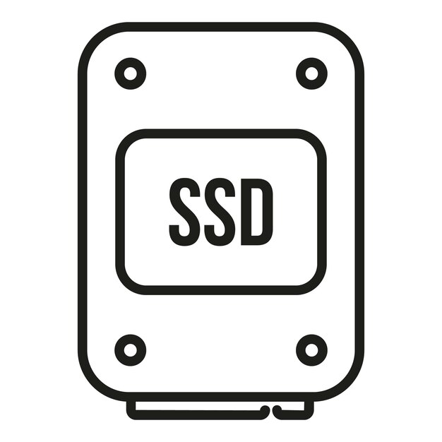 노트북 수리 SSD 디스크 아이콘 아웃라인 터 버튼 서비스 모바일 데이터 시스템
