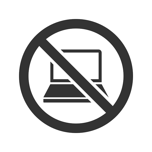 Vector laptop restriction icon