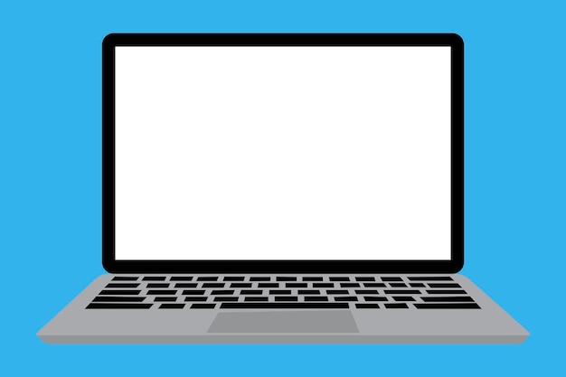 Laptop screen vector Isolated blank computer Illustration of a notebook with a white screen