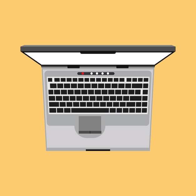 Laptop top view illustration