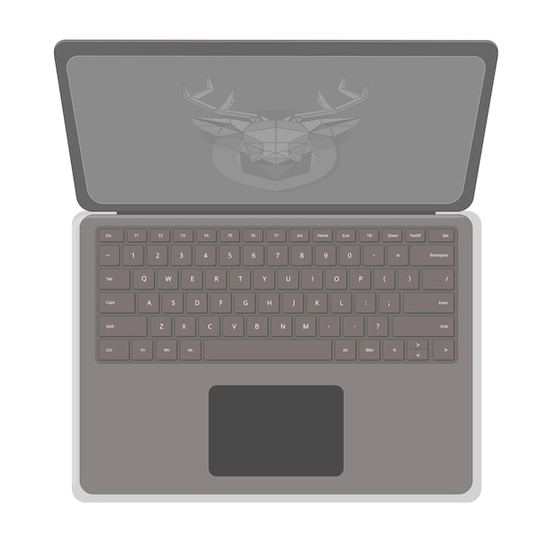 Vector laptop top view