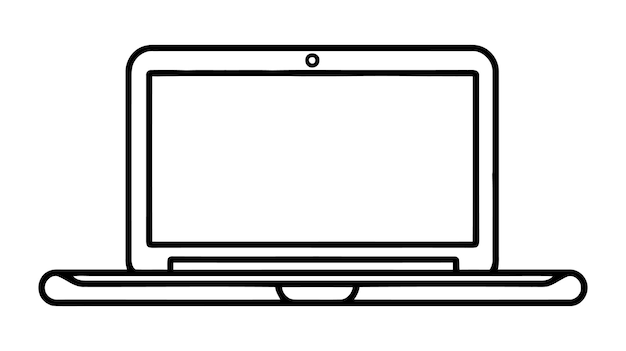 Laptop vector icoon logo mockup geïsoleerd op witte achtergrond