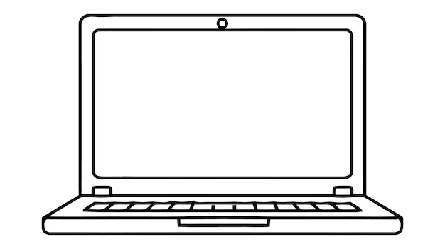 Laptop vector icoon logo mockup geïsoleerd op witte achtergrond