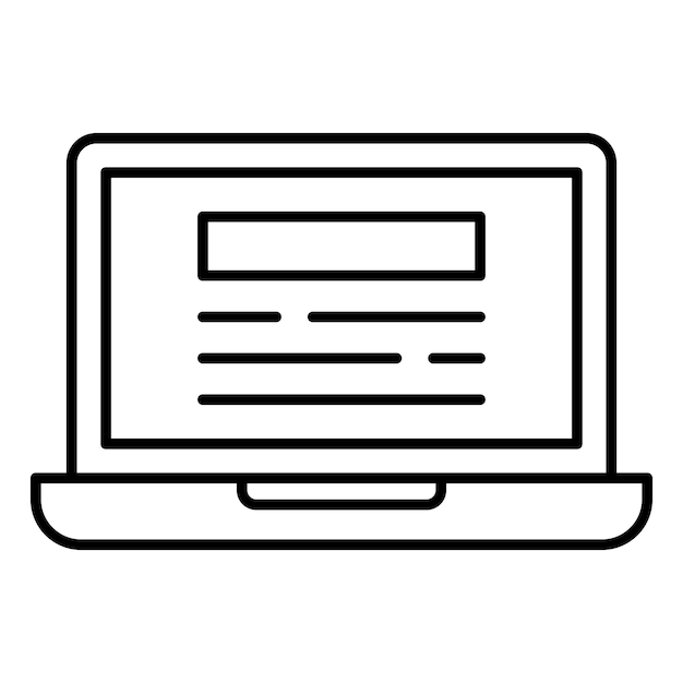 Laptop Vector Illustration Style