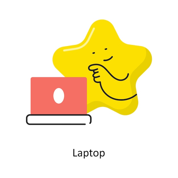 Laptop vectorillustratie geïsoleerd op een witte achtergrond. Ontwerp in platte illustratiestijl.