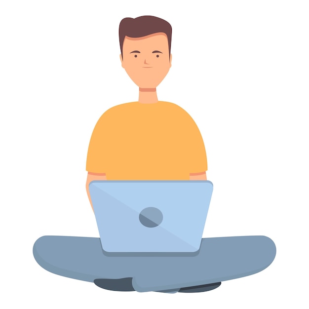 laptop virtual tour icon cartoon vector online walk travel estate
