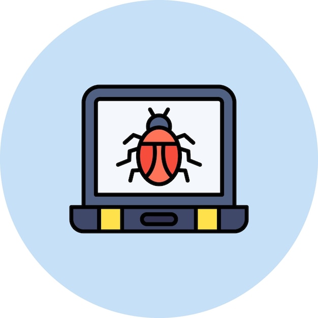 Vector laptop virus icon vector image can be used for cyber security
